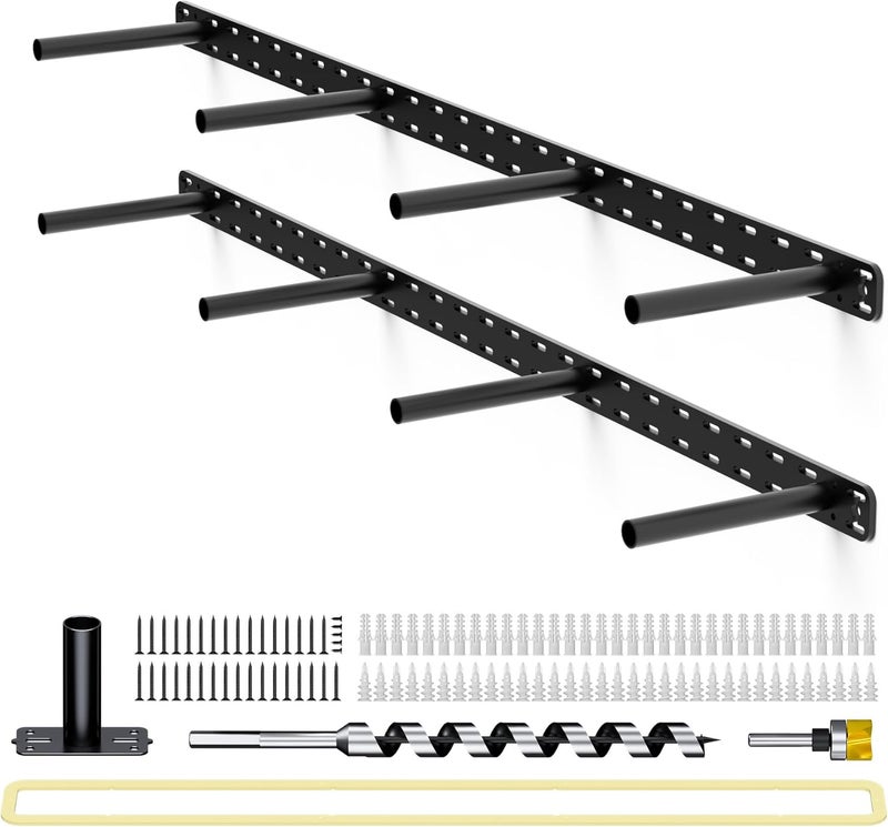 Craftersmark 2pcs Floating Shelf Hardware Heavy Duty Hidden Shelf Brackets Support,Wall Mounting Invisible Floating Shelves Bracket with Jig (40" x 6" x 1.5") - Image 1